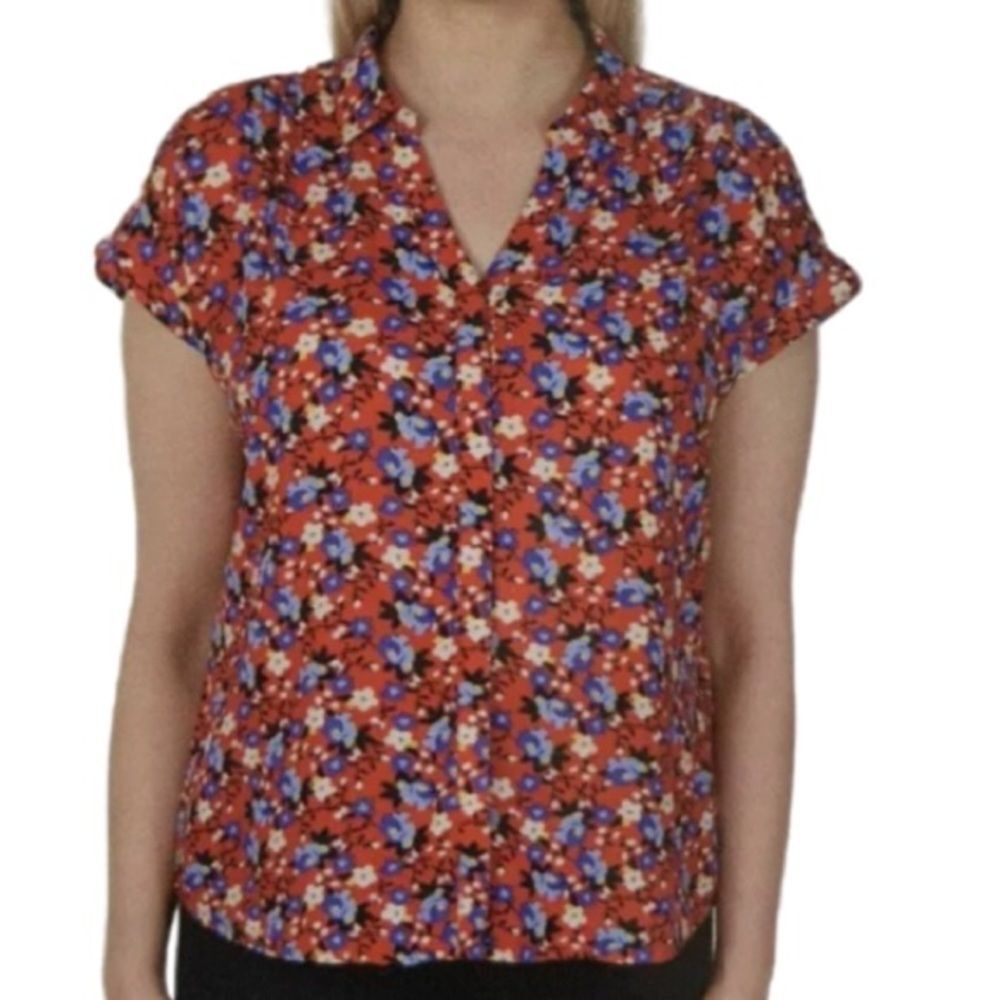 JACHS GIRLFRIEND NEW YORK Floral Women’s Short Sleeve Button Down